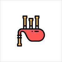 A red and yellow pipe with two pipes in it vector