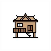 A house with a balcony and stairs vector