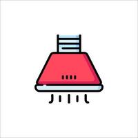 A red light bulb with a handle on it vector