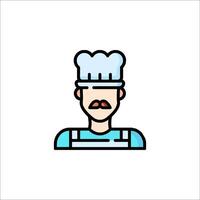 A chef with a mustache and hat icon vector