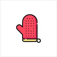 A red oven mitt icon on a white background vector