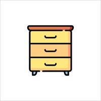 A cartoon chest of drawers on a white background vector