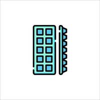 A blue and green icon of a comb vector