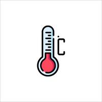 A thermometer icon with the word c vector