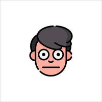 A cartoon man with glasses and a sad face vector