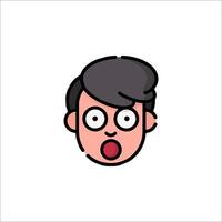 A cartoon man with a surprised expression vector