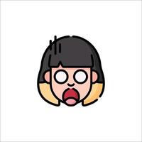 A woman with glasses and a face with a shocked expression vector