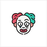 A cartoon clown with a sad face vector