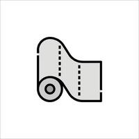 A black and white image of a roll of toilet paper vector
