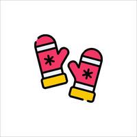 Two mittens are shown on a white background vector