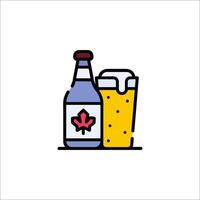 A beer and a glass of maple syrup icon vector