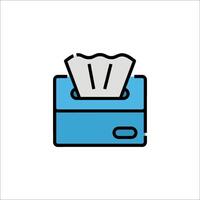A blue box with a tissue inside it vector