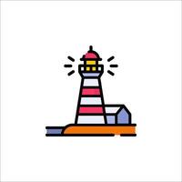 A colorful lighthouse icon on a white background vector