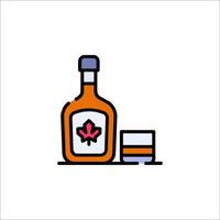 A bottle of whiskey and a glass of whisky vector