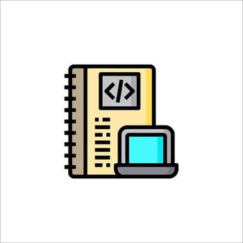A notebook and a computer icon vector