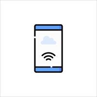 Mobile phone with wifi icon vector