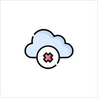 Cloud icon with an x mark on it vector