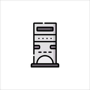 un computadora torre icono en un blanco antecedentes vector