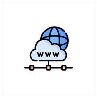 The internet is connected to a cloud vector