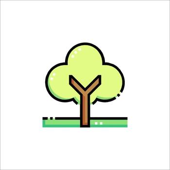 árbol icono en línea estilo en blanco antecedentes vector