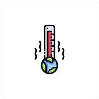 A thermometer with a globe on it vector