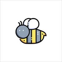 A cartoon bee with a yellow and black face vector