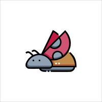 A ladybug with a red hat on it vector