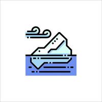 Iceberg icon in a line style vector