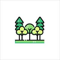 A green forest icon with trees and grass vector