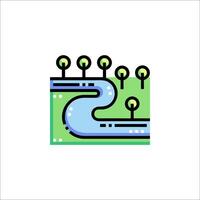 River and trees icon illustration vector
