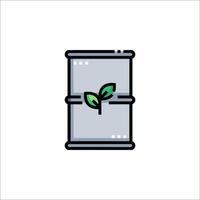 A barrel with a plant inside it on a white background vector
