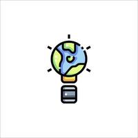 A light bulb with a globe inside it vector
