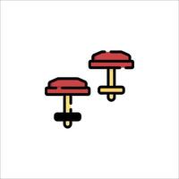 Two red and black buttons on a white background vector