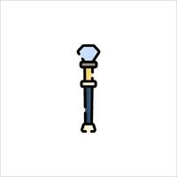 A blue and gold sword with a diamond on it vector