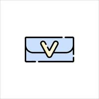 A letter with the letter v in the middle vector