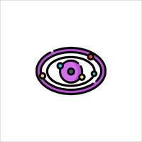 An illustration of a purple and pink object with a ring around it vector