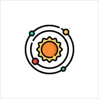 The sun is in a circle with circles around it vector