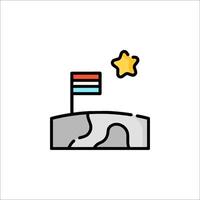 The flag is flying on top of a mountain vector