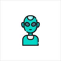 A robot icon with a blue face vector