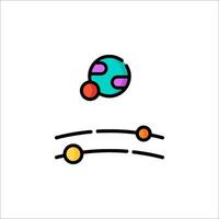A line drawing of a planet and a line vector