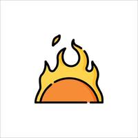 A fire icon with a flame on top vector