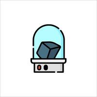 A cube in a glass jar icon vector