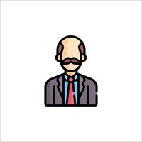 A man with a mustache and tie on his head vector