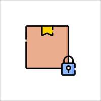 A padlock and a box with a padlock icon vector