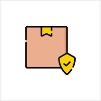 A yellow envelope with a shield on it vector