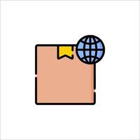 A globe and a piece of paper icon vector