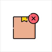 A box with a tick on it and a red cross vector