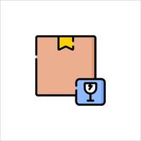 A box with a glass and a note on it vector