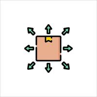 A box with arrows pointing in different directions vector