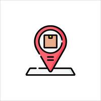 A location marker with a bag on it vector
